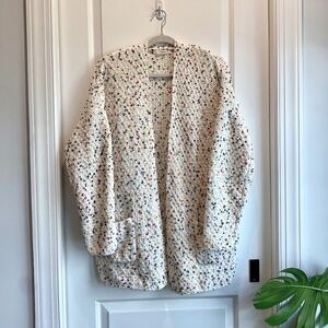 Super Soft Open-Front Cardigan | White with Rainbow Sprinkles